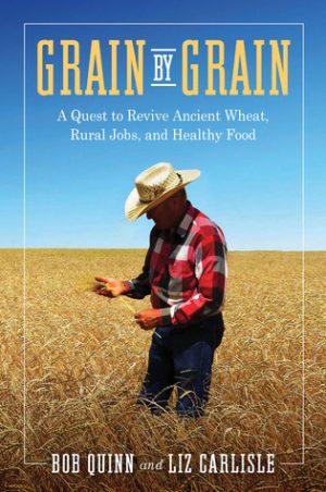 Book cover for the book Grain by Grain, by Bob Quinn and Liz Carlisle